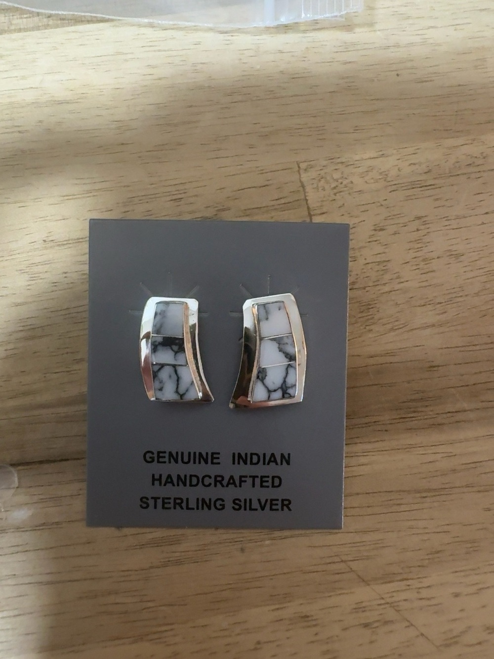 Sterling Silver Navajo White Buffalo Stud Earrings